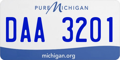 MI license plate DAA3201