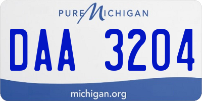 MI license plate DAA3204