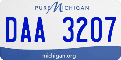 MI license plate DAA3207