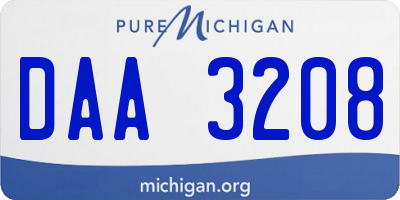 MI license plate DAA3208