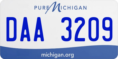 MI license plate DAA3209