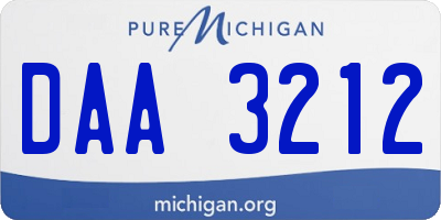 MI license plate DAA3212