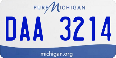 MI license plate DAA3214