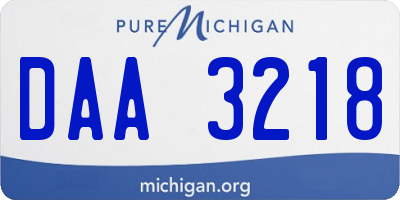 MI license plate DAA3218