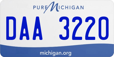 MI license plate DAA3220