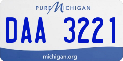 MI license plate DAA3221
