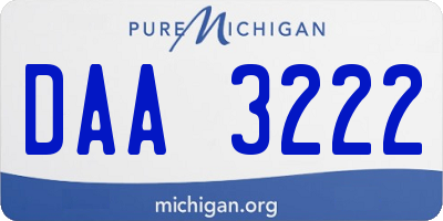 MI license plate DAA3222