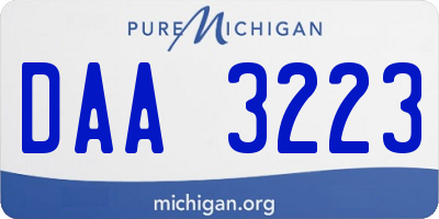 MI license plate DAA3223
