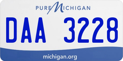 MI license plate DAA3228