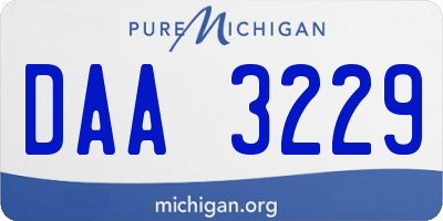 MI license plate DAA3229