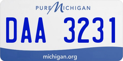 MI license plate DAA3231