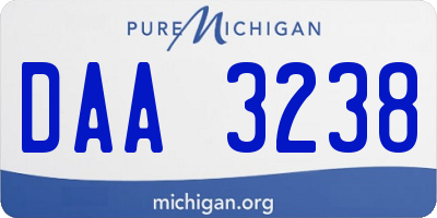 MI license plate DAA3238
