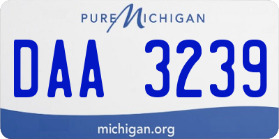 MI license plate DAA3239