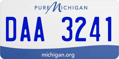 MI license plate DAA3241