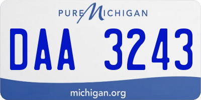 MI license plate DAA3243