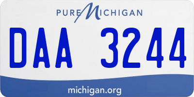 MI license plate DAA3244