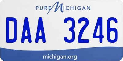 MI license plate DAA3246