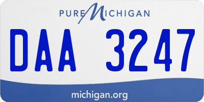 MI license plate DAA3247