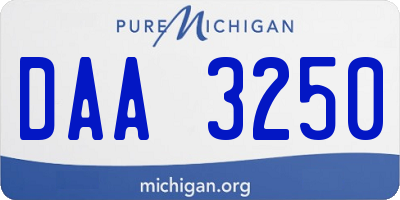 MI license plate DAA3250