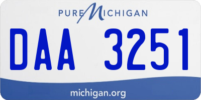 MI license plate DAA3251