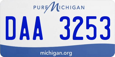 MI license plate DAA3253