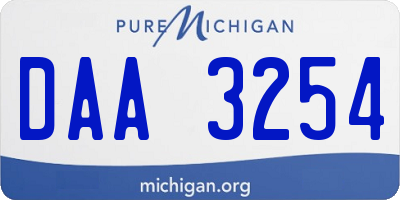 MI license plate DAA3254