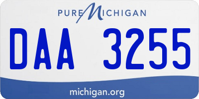 MI license plate DAA3255