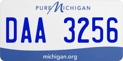 MI license plate DAA3256