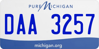 MI license plate DAA3257