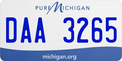 MI license plate DAA3265