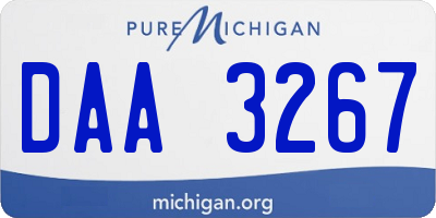 MI license plate DAA3267