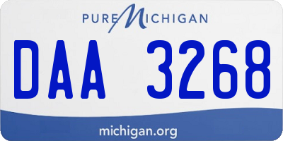 MI license plate DAA3268