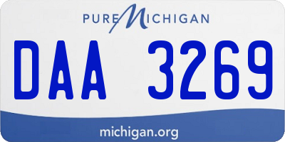 MI license plate DAA3269