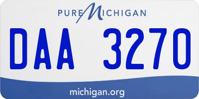 MI license plate DAA3270