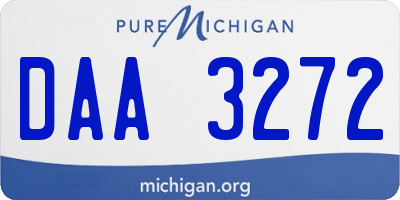 MI license plate DAA3272