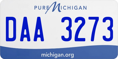 MI license plate DAA3273