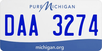 MI license plate DAA3274