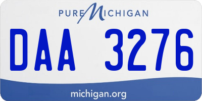 MI license plate DAA3276