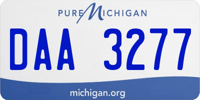 MI license plate DAA3277