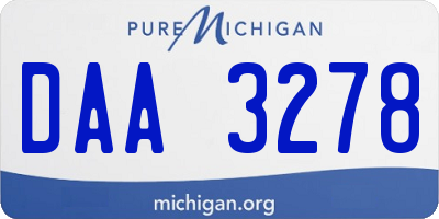 MI license plate DAA3278