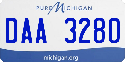 MI license plate DAA3280