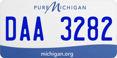 MI license plate DAA3282
