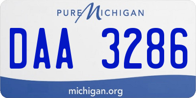 MI license plate DAA3286