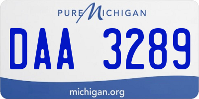 MI license plate DAA3289