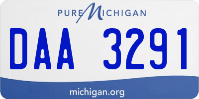 MI license plate DAA3291