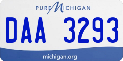 MI license plate DAA3293