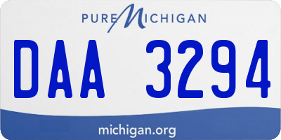 MI license plate DAA3294