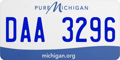 MI license plate DAA3296