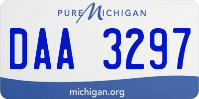 MI license plate DAA3297