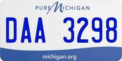 MI license plate DAA3298